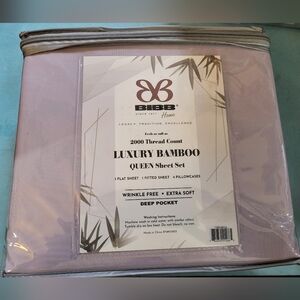 New Bibb Home Luxury Bamboo 2000 thread count Queen Sheet Set #883